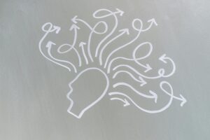 thinking of human brain