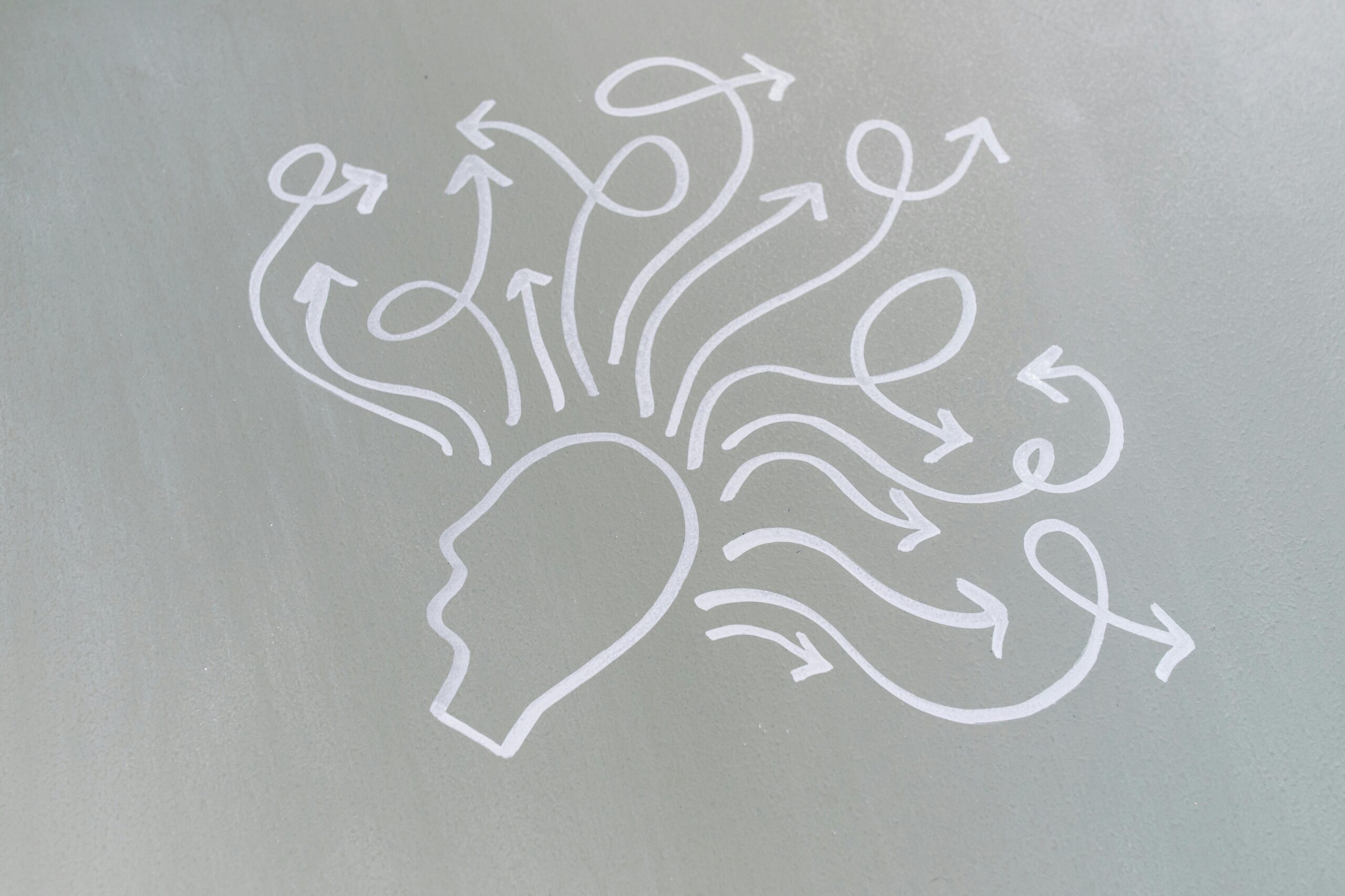 thinking of human brain